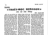 'Triết học Bergson' của Lê Chí Thiệp